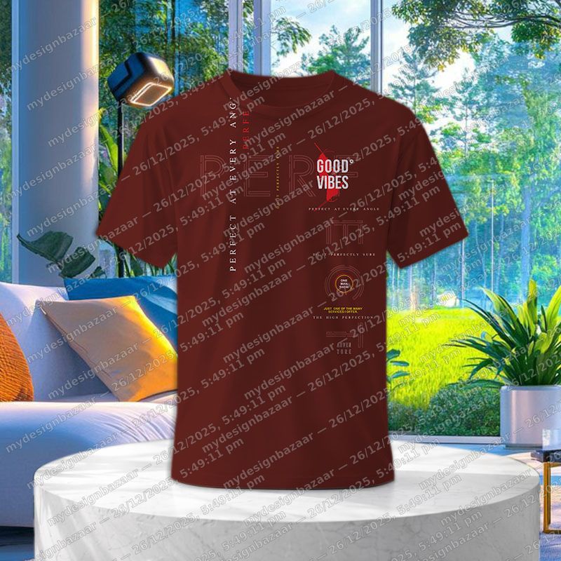 Men’s Graphic Printed T-Shirt – Premium Casual with GOOD Vibes - Image 1