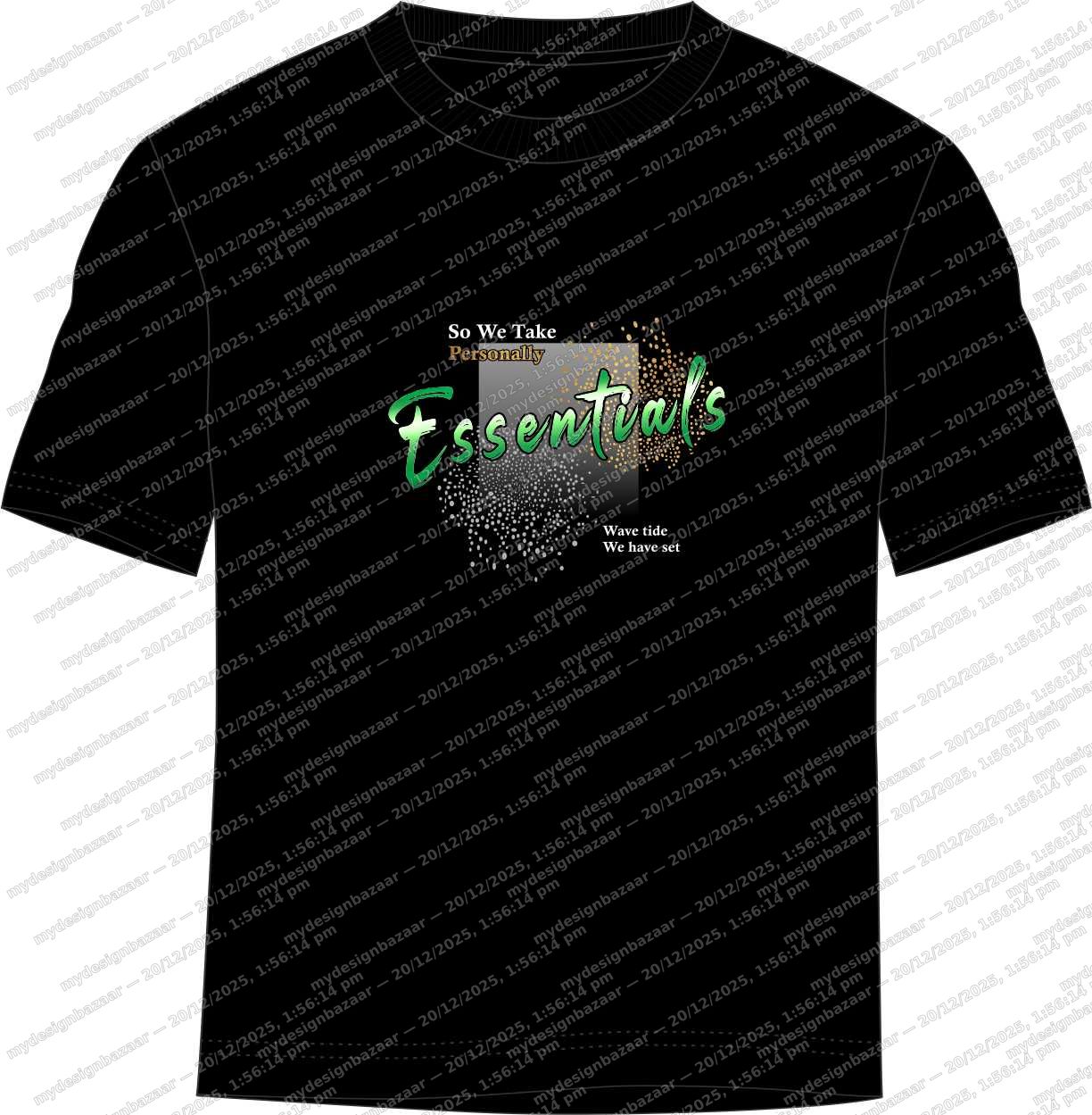 Men’s Essentials Metallic Chest Graphic Sticker T-Shirt - Image 2