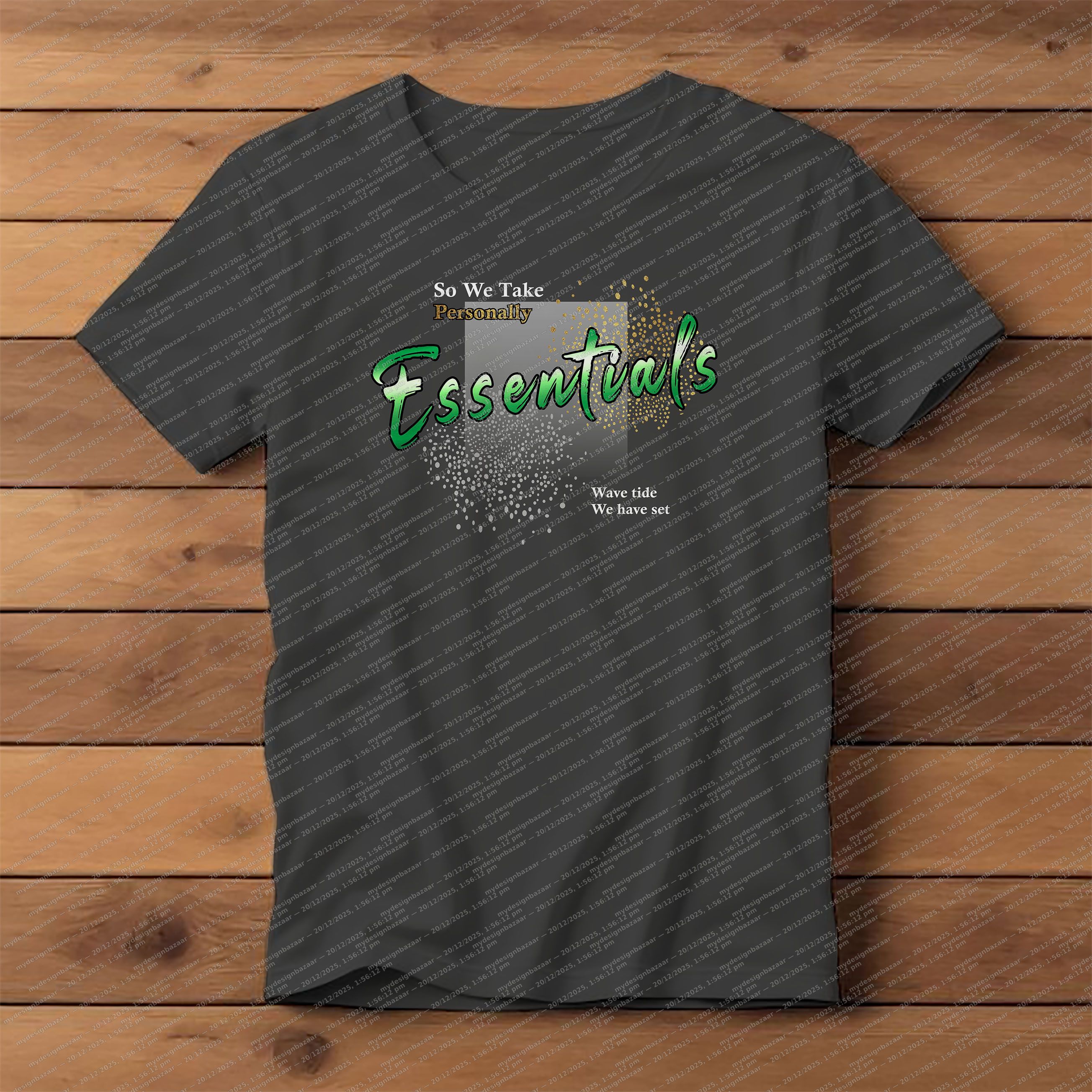Men’s Essentials Metallic Chest Graphic Sticker T-Shirt - Image 1