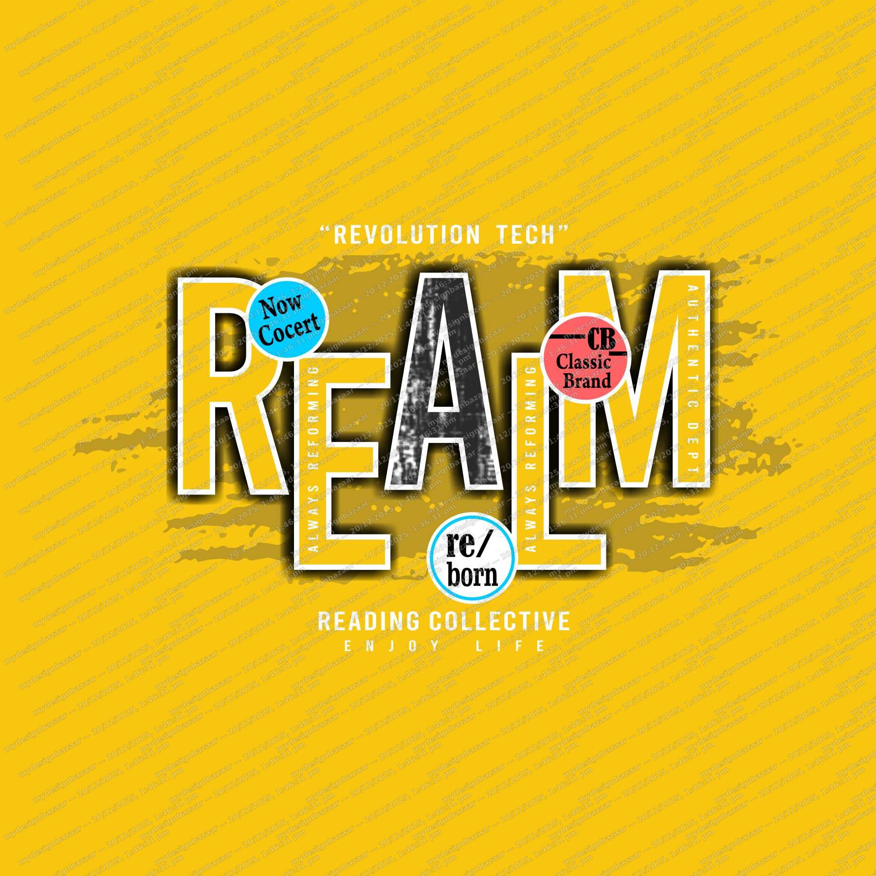 Men’s Realm Chest Graphic Printed Sticker T-Shirt - Image 3