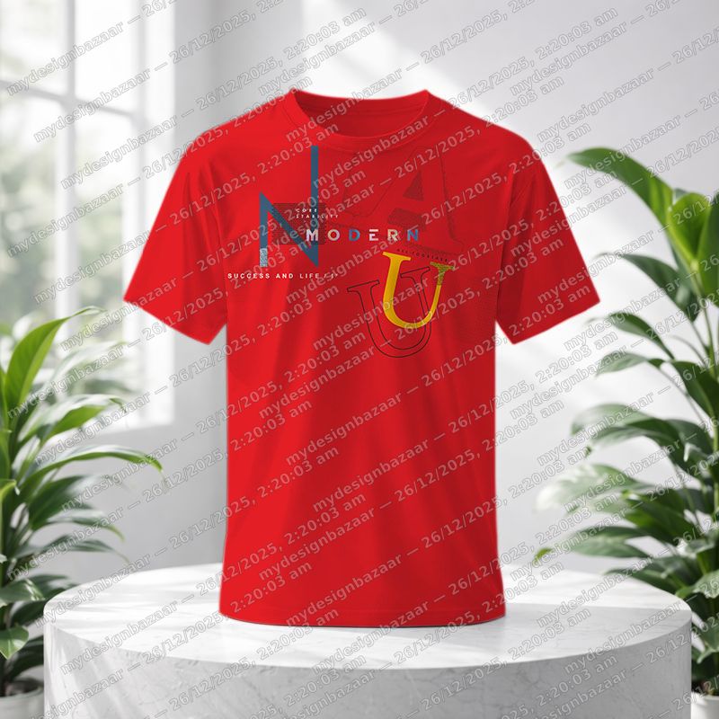 Men’s Modern Typography Graphic Printed T-Shirt – Bold Casual Style - Image 1