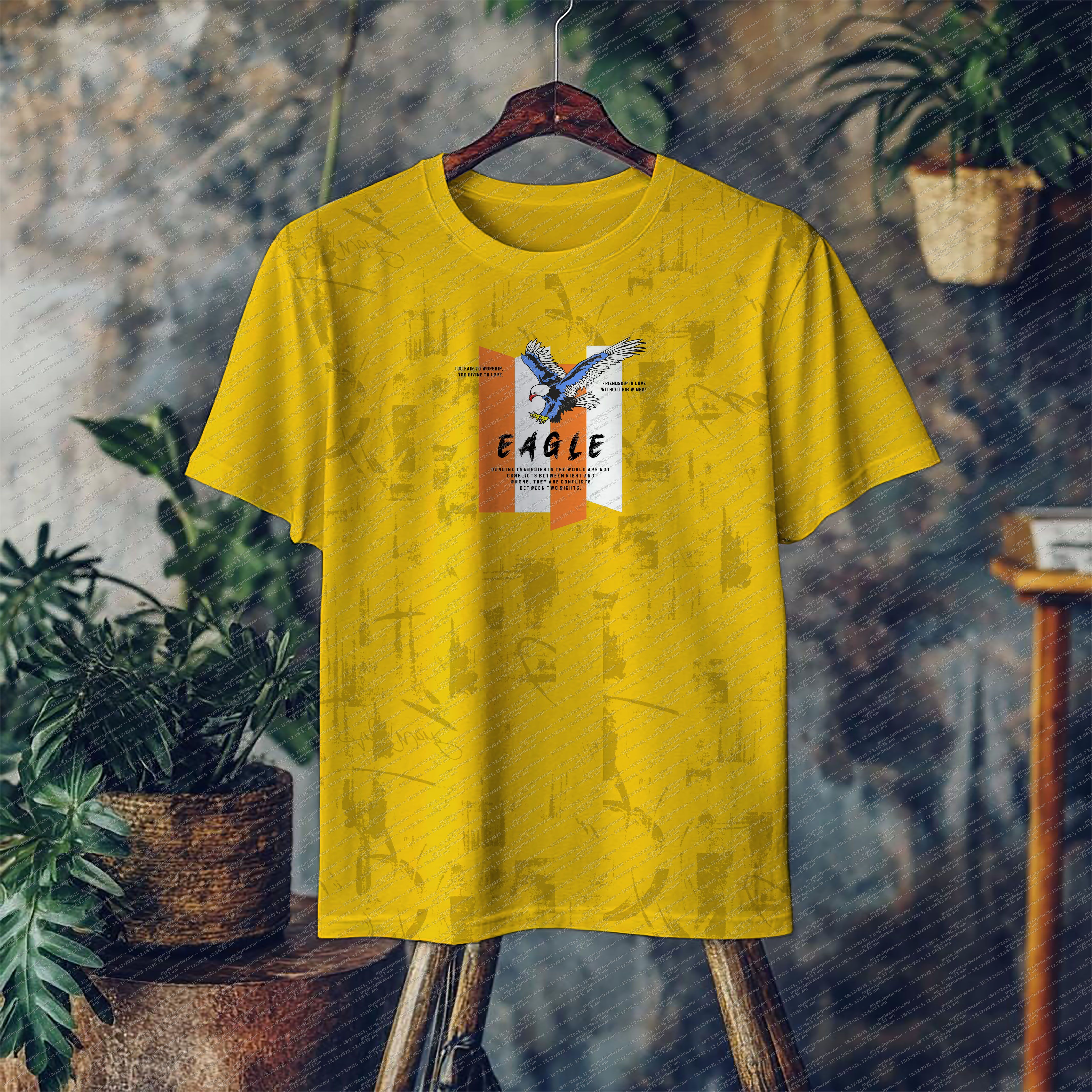 Men’s All-Over Printed Eagle Graphic T-Shirt | Bold Casual Wear - Image 1