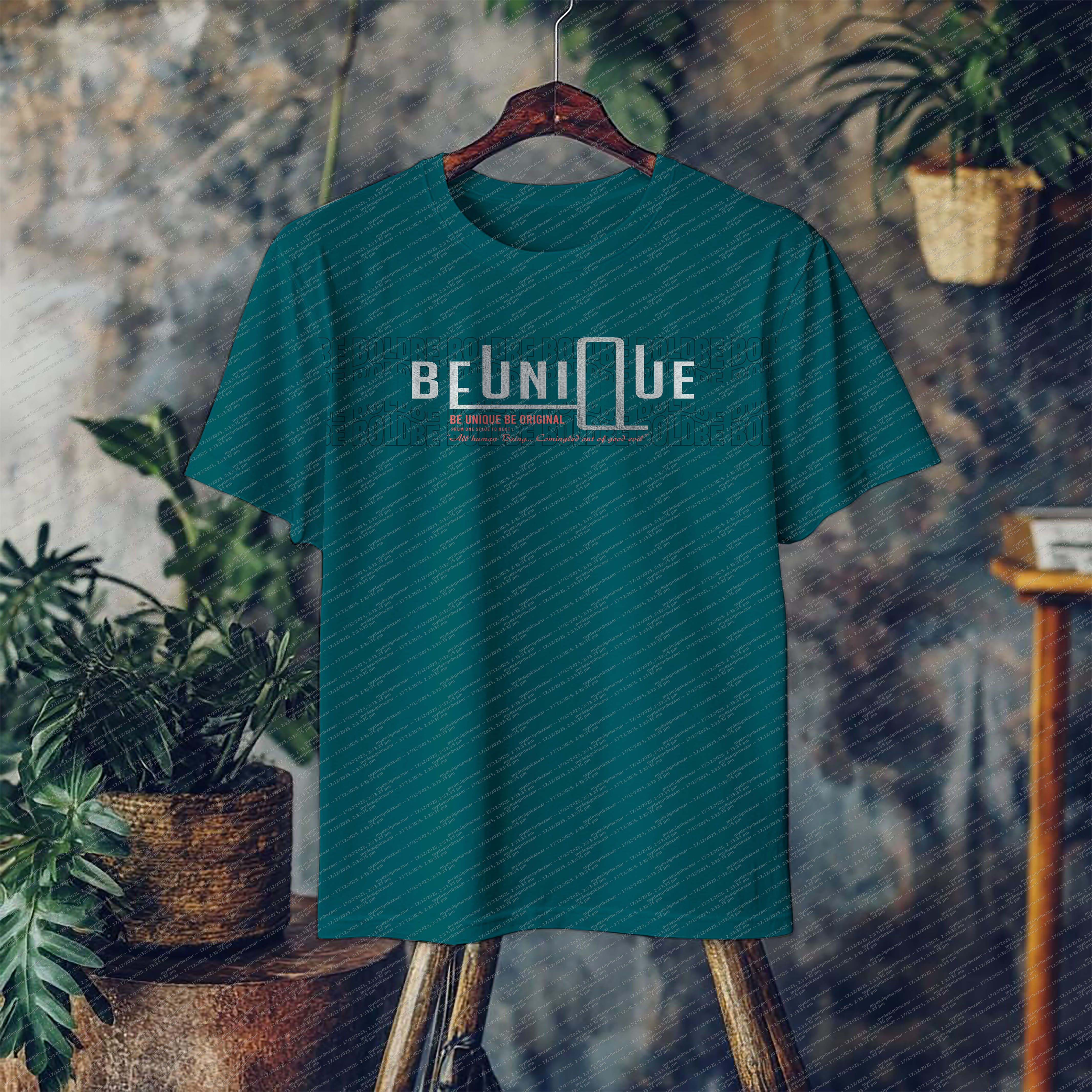 Make a confident style statement with this men’s HD metallic printed T-shirt. - Image 1