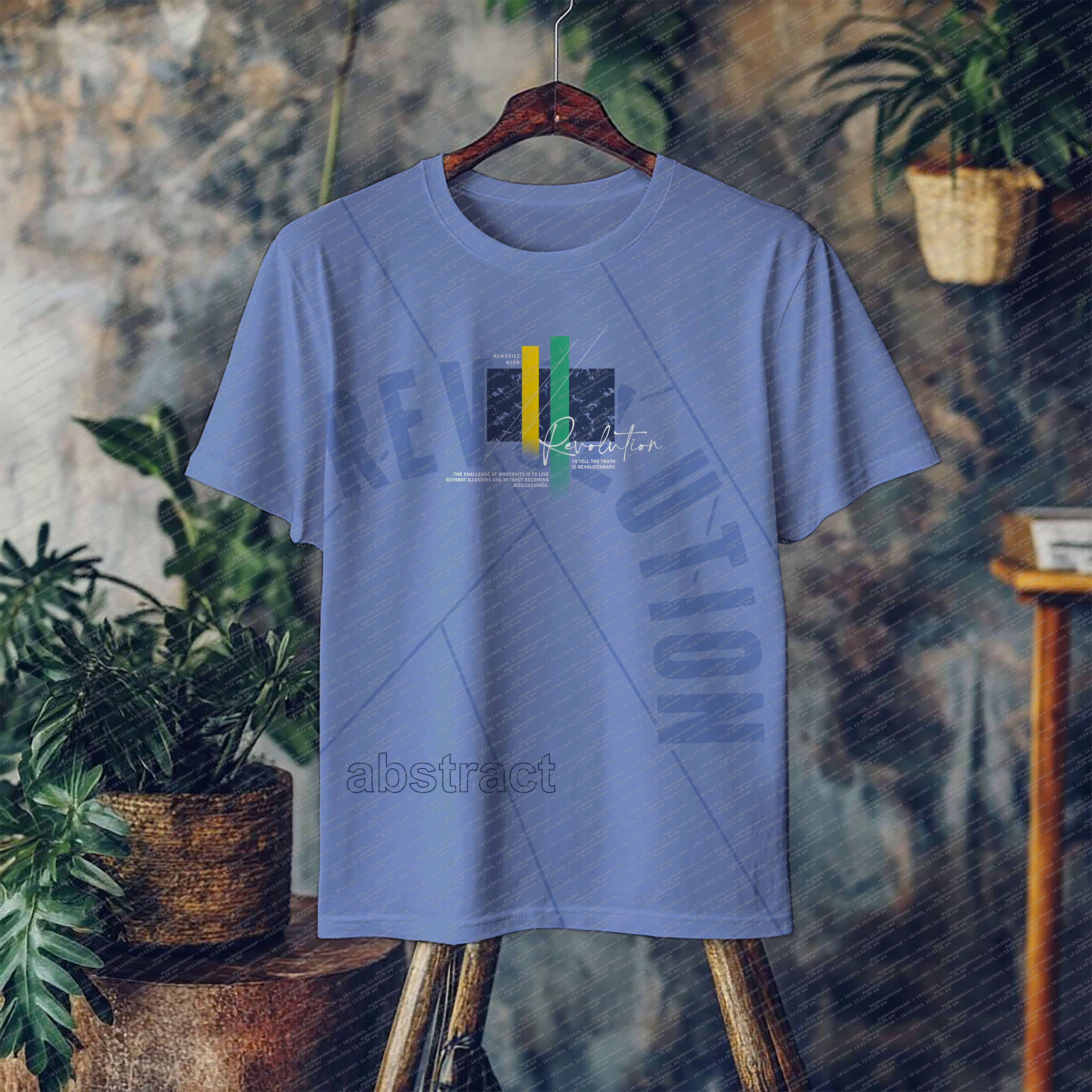 Men’s All-Over Printed Abstract Graphic T-Shirt | Modern Casual Style - Image 1