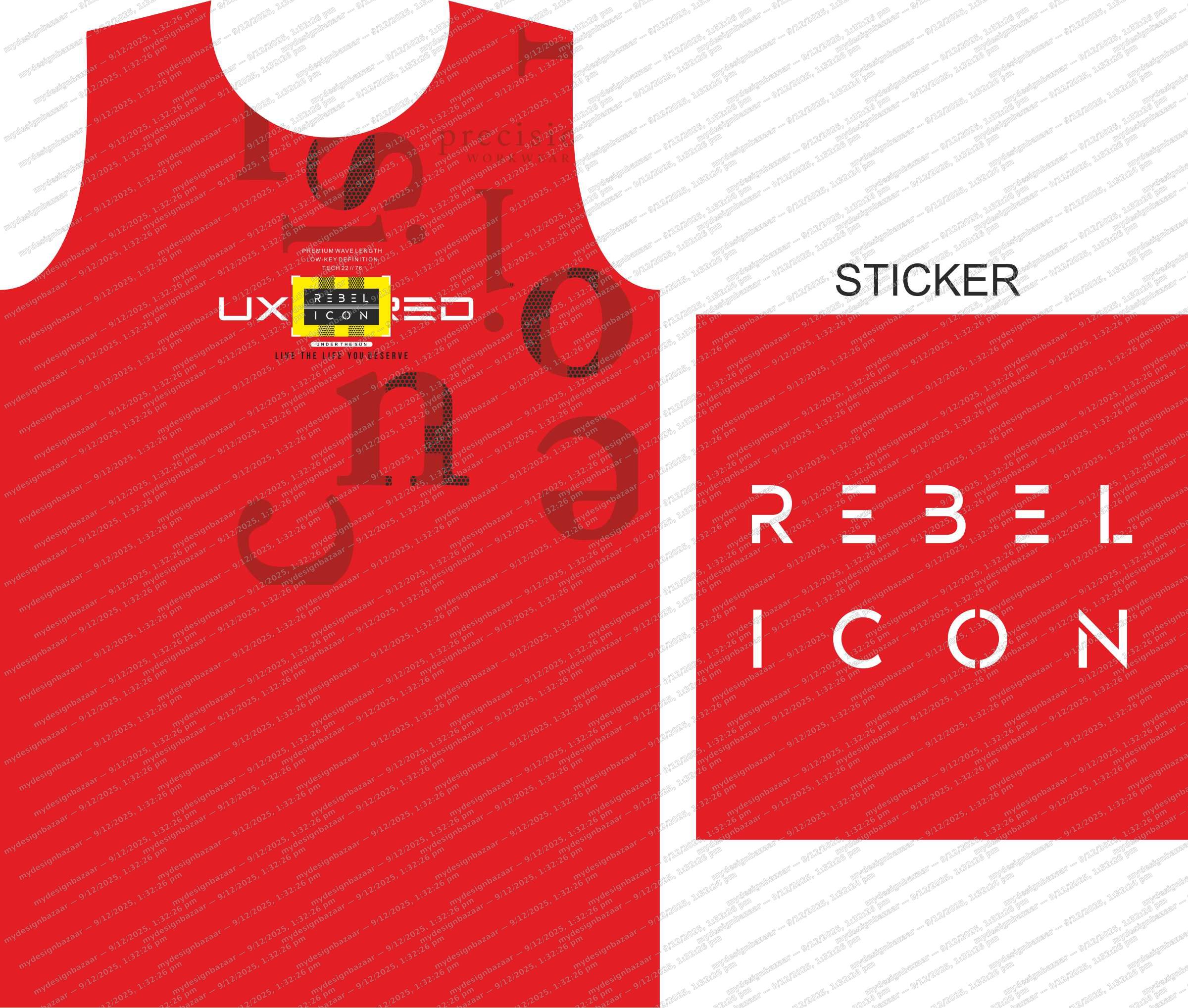Men’s Printed T-Shirt with Sticker - Image 2