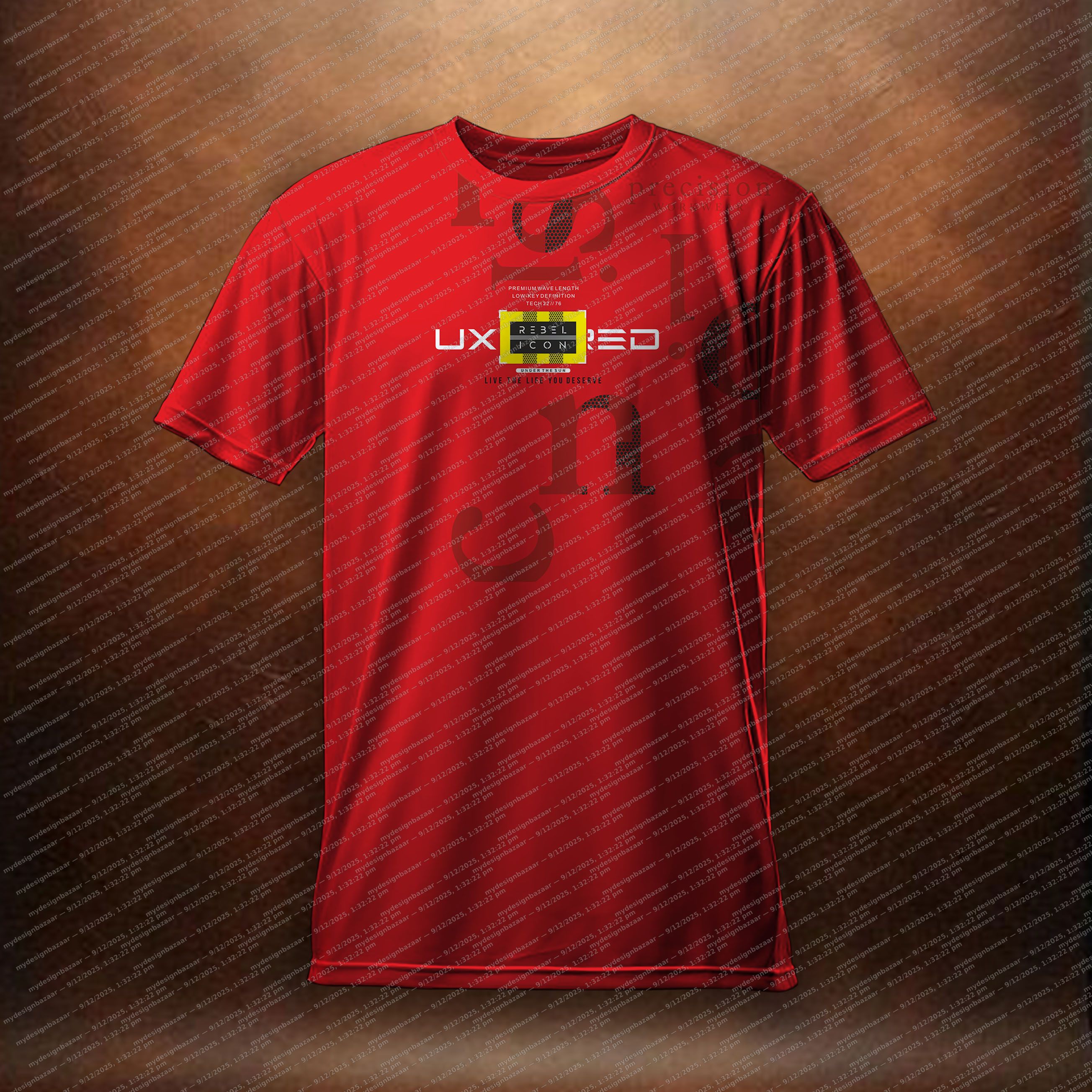 Men’s Printed T-Shirt with Sticker - Image 1
