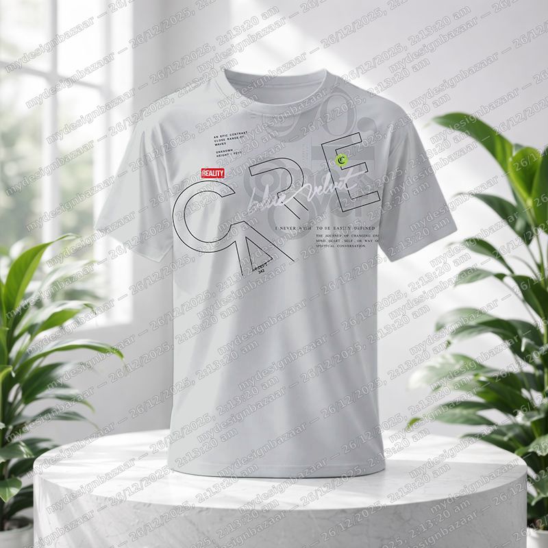 Men’s Bold Typography Graphic Printed T-Shirt – Modern Casual Wear - Image 1