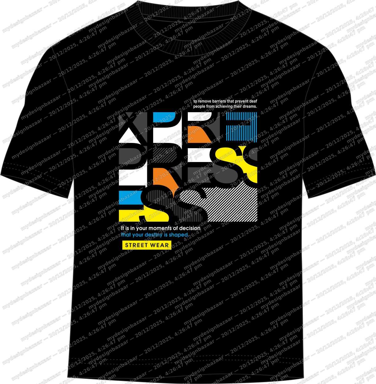 Men’s Xpression Abstract Typography Graphic Printed T-Shirt - Image 2