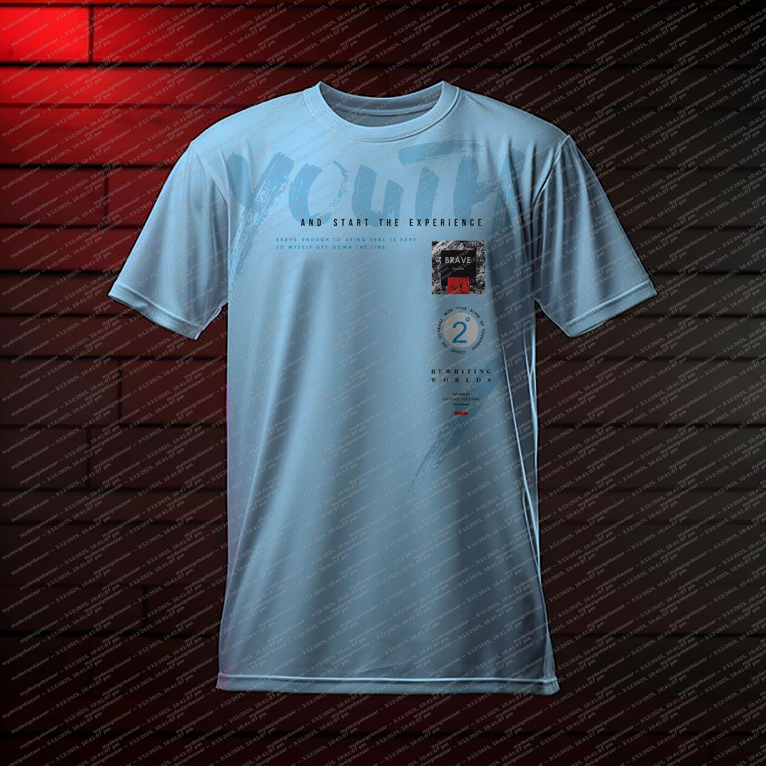 Men’s “YOUTH EXPERIENCE” Striker Printed T-Shirt - Image 1