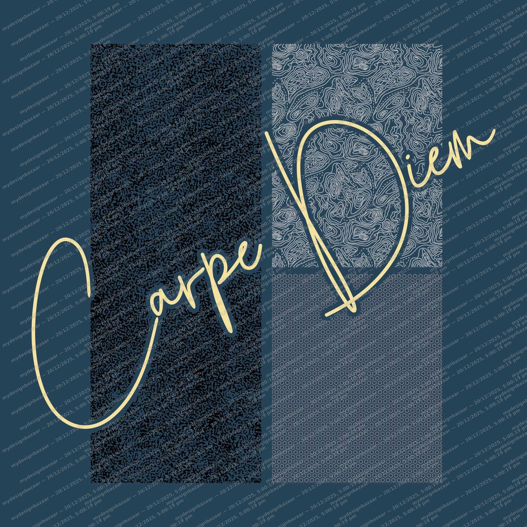 Men’s Carpe Diem Metallic Script Graphic Printed T-Shirt - Image 3