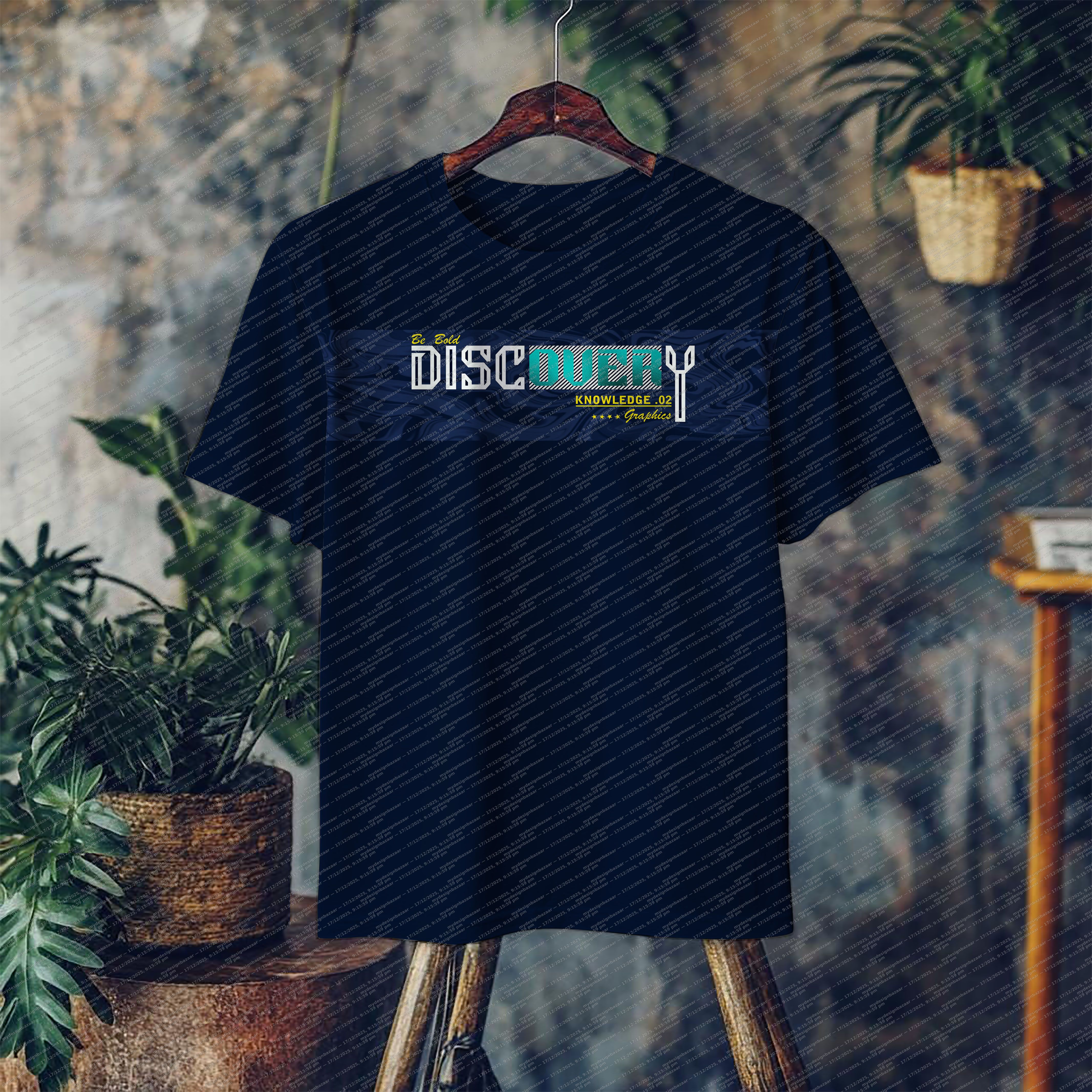 Redefine your everyday style with this men’s HD metallic printed T-shirt - Image 1