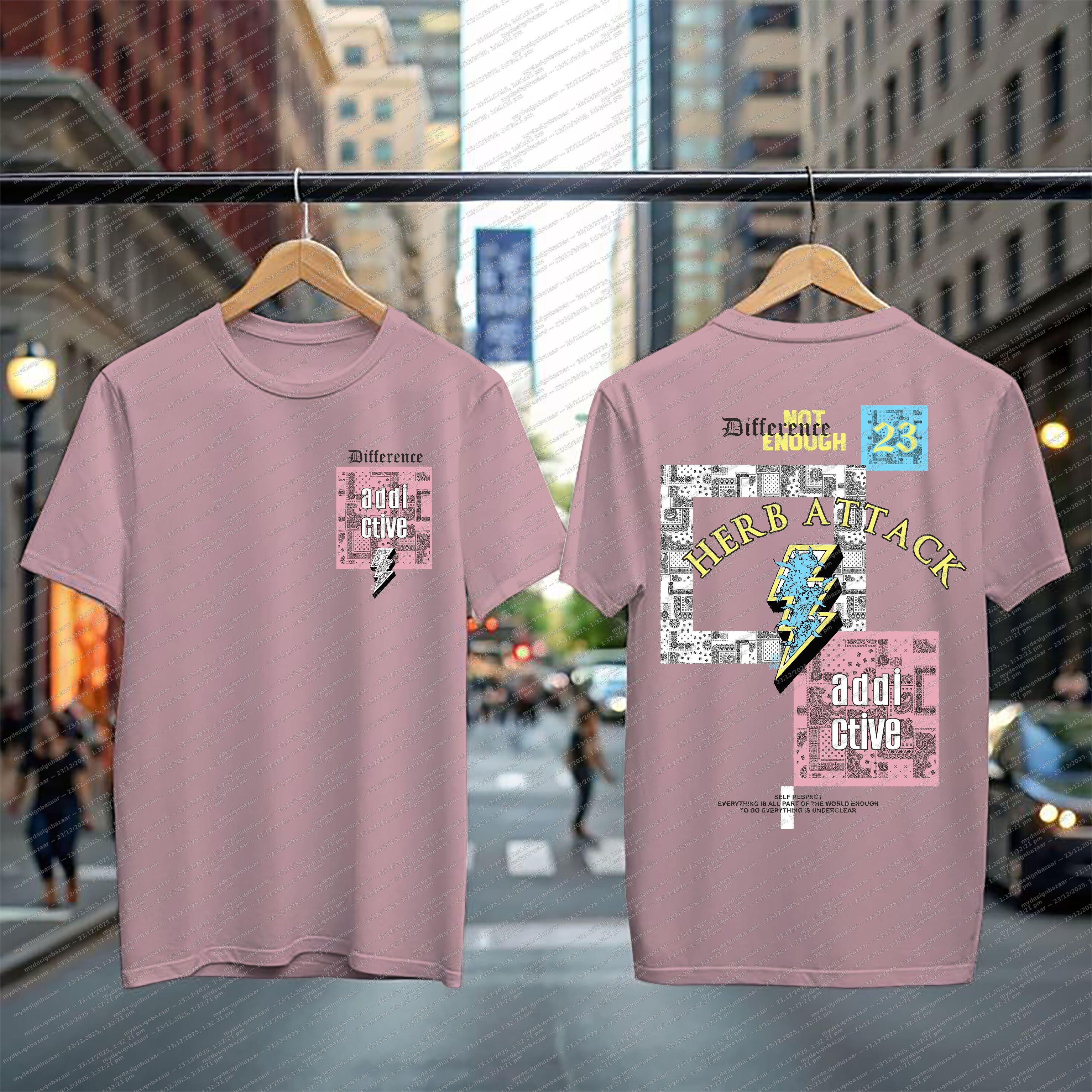 Men’s Hip-Hop Graphic Printed T-Shirt | Addictive Streetwear Back Print Tee - Image 1