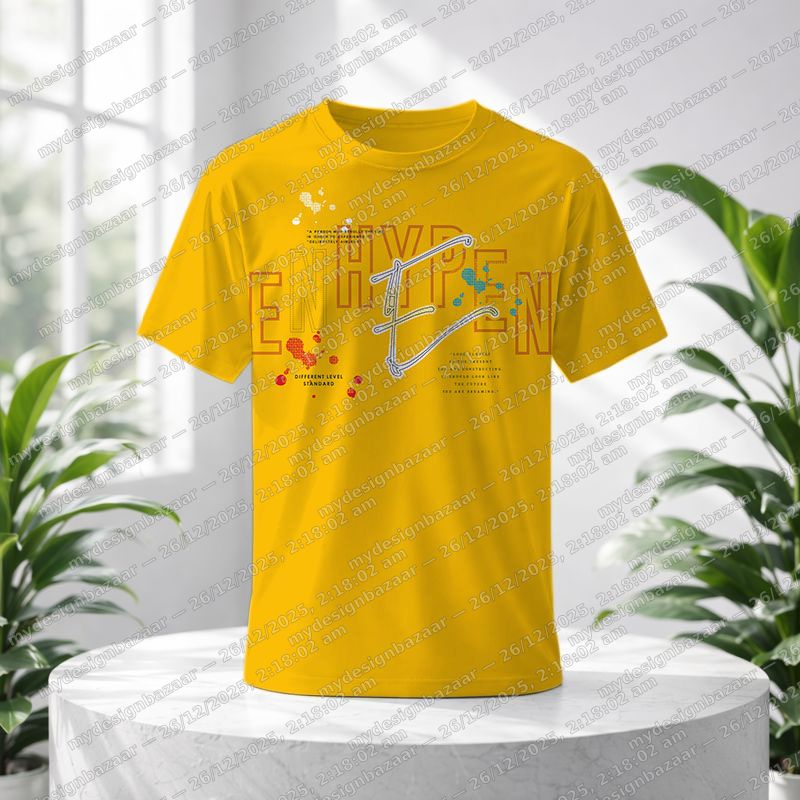 Men’s “Enhype” Typography Graphic Printed T-Shirt – Trendy Casual Wear - Image 1