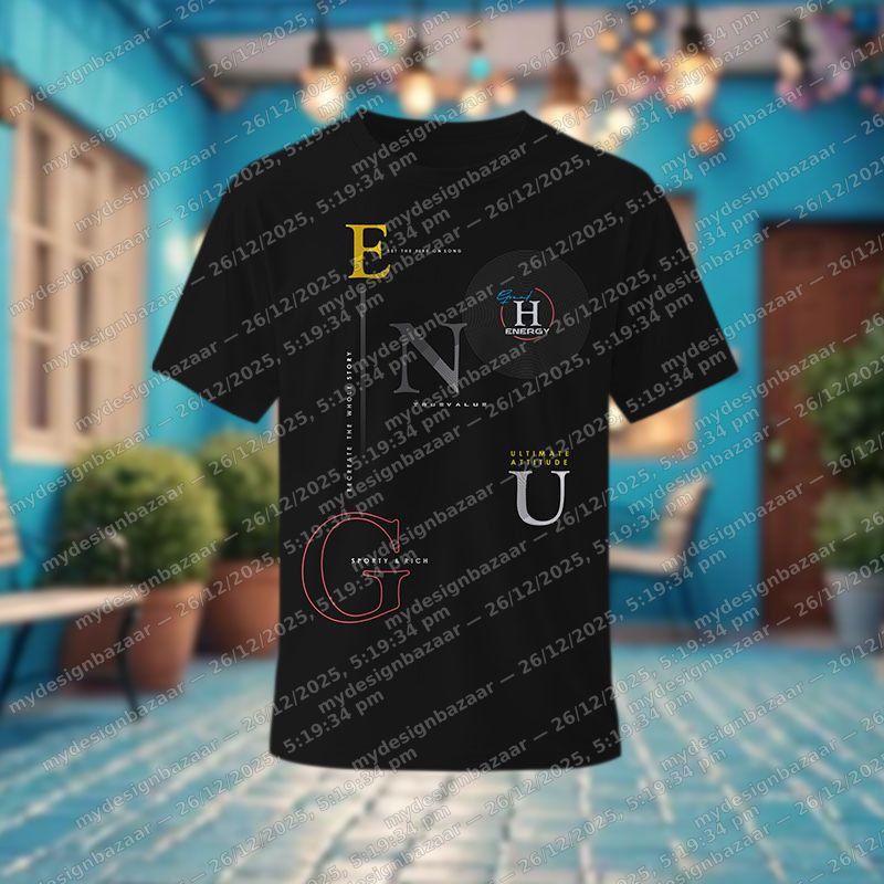 Men’s Graphic Printed Black T-Shirt – Bold Attitude, Modern Style - Image 1