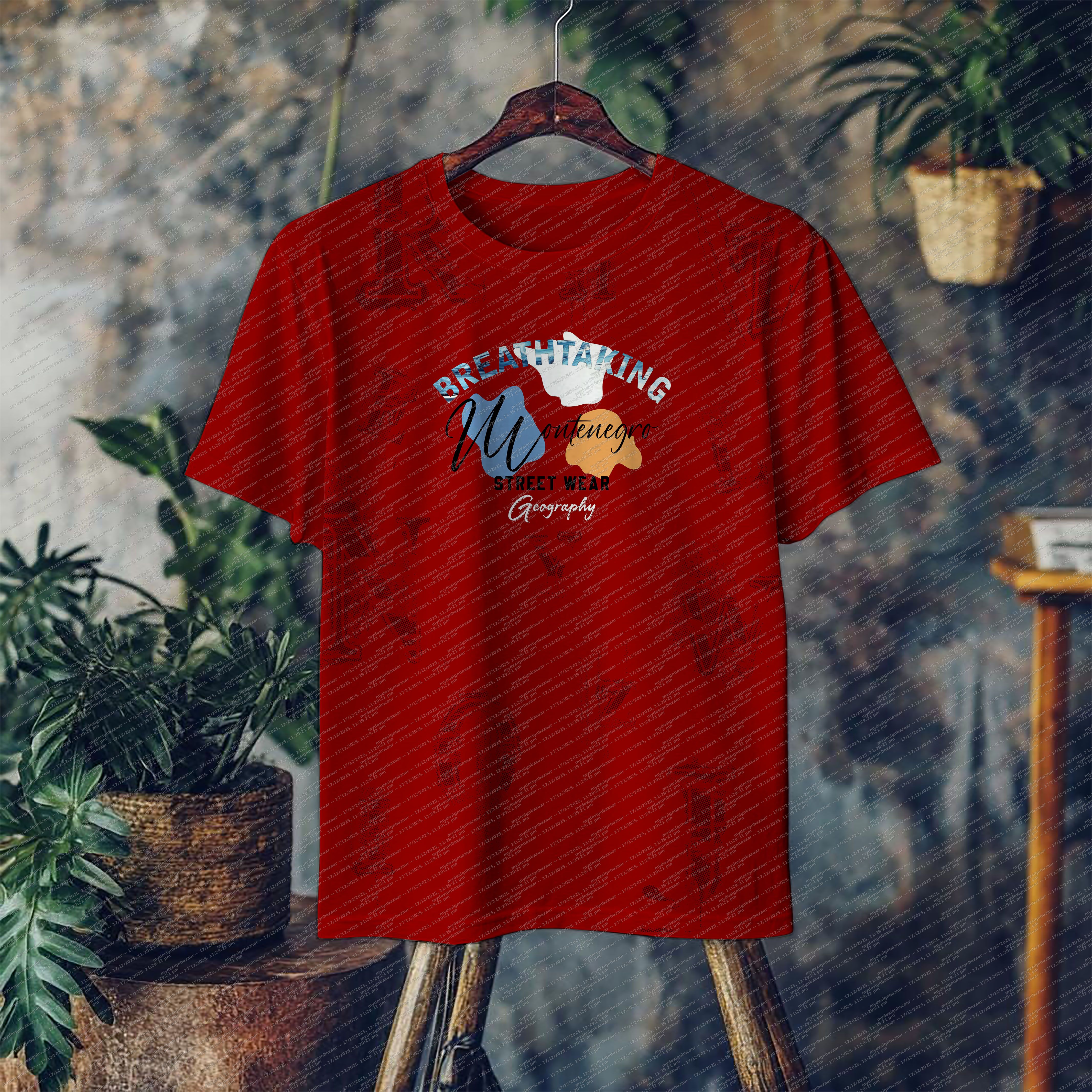 Men’s All-Over Printed Graphic T-Shirt – Breathtaking Montenegro Streetwear Tee - Image 1