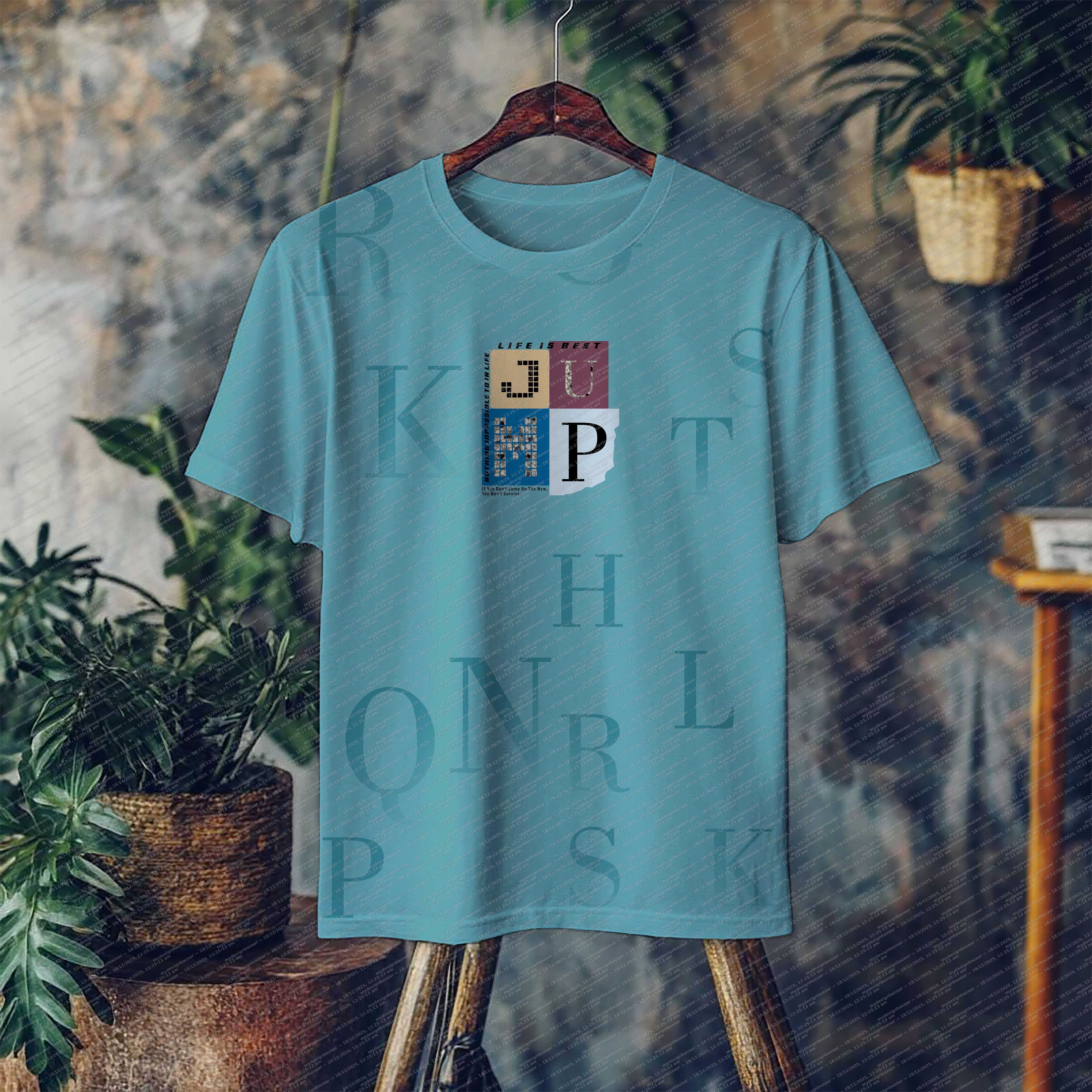 Men’s All-Over Printed Crew Neck T-Shirt | Modern Graphic Casual Wear - Image 1