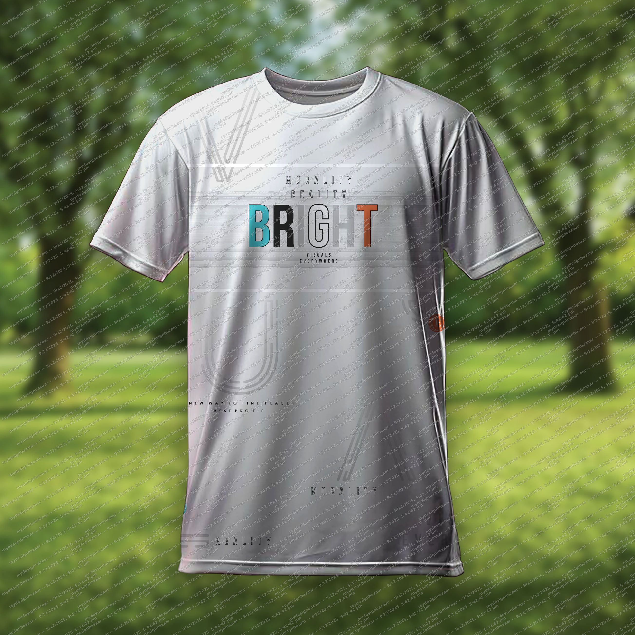 Men’s BRIGHT Graphics Printed T-Shirt - Image 1