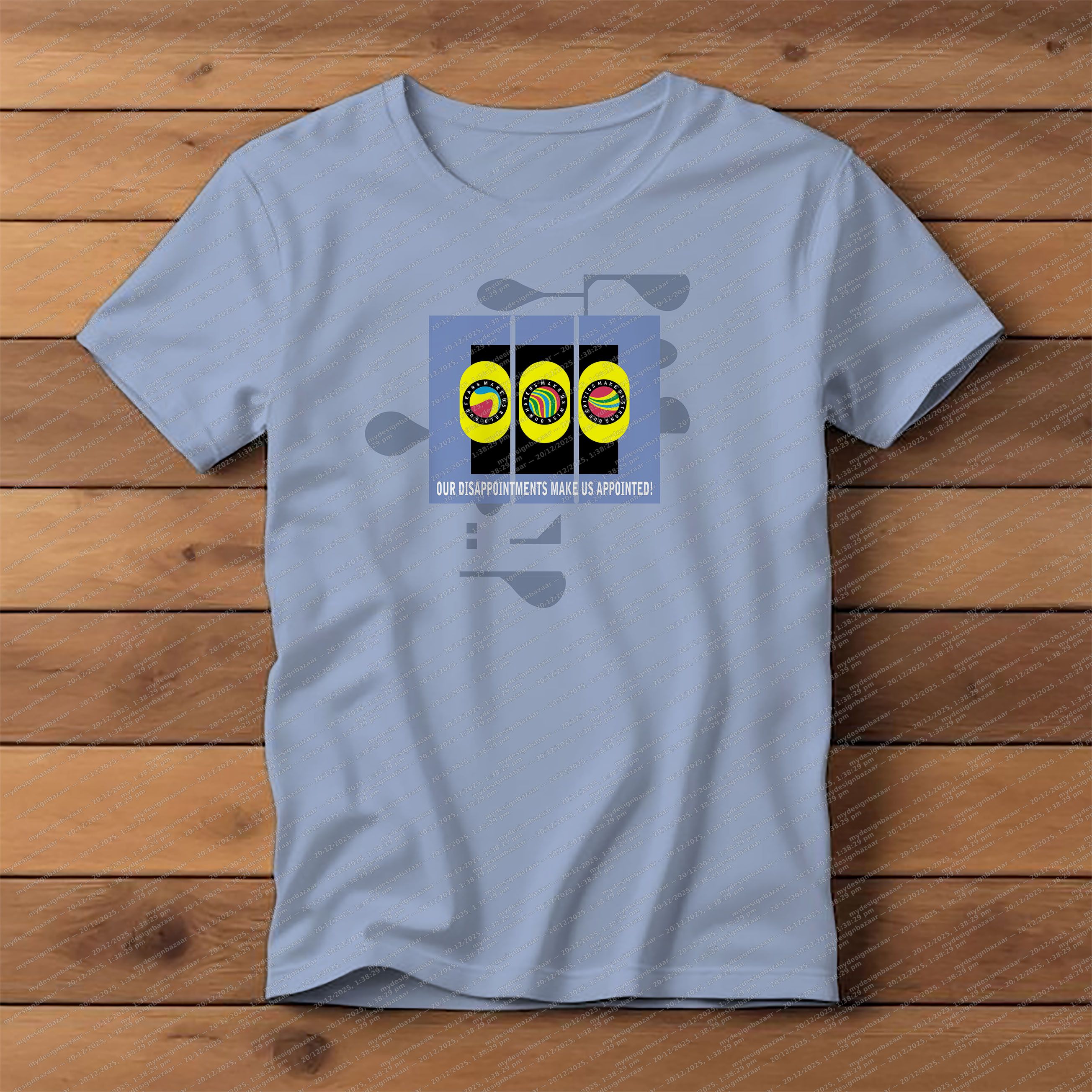 Men’s Motivational Chest Graphic Printed Sticker T-Shirt - Image 1